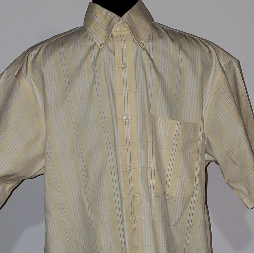 Orvis Mens Yellow Short Sleeve Button Down Shirt S